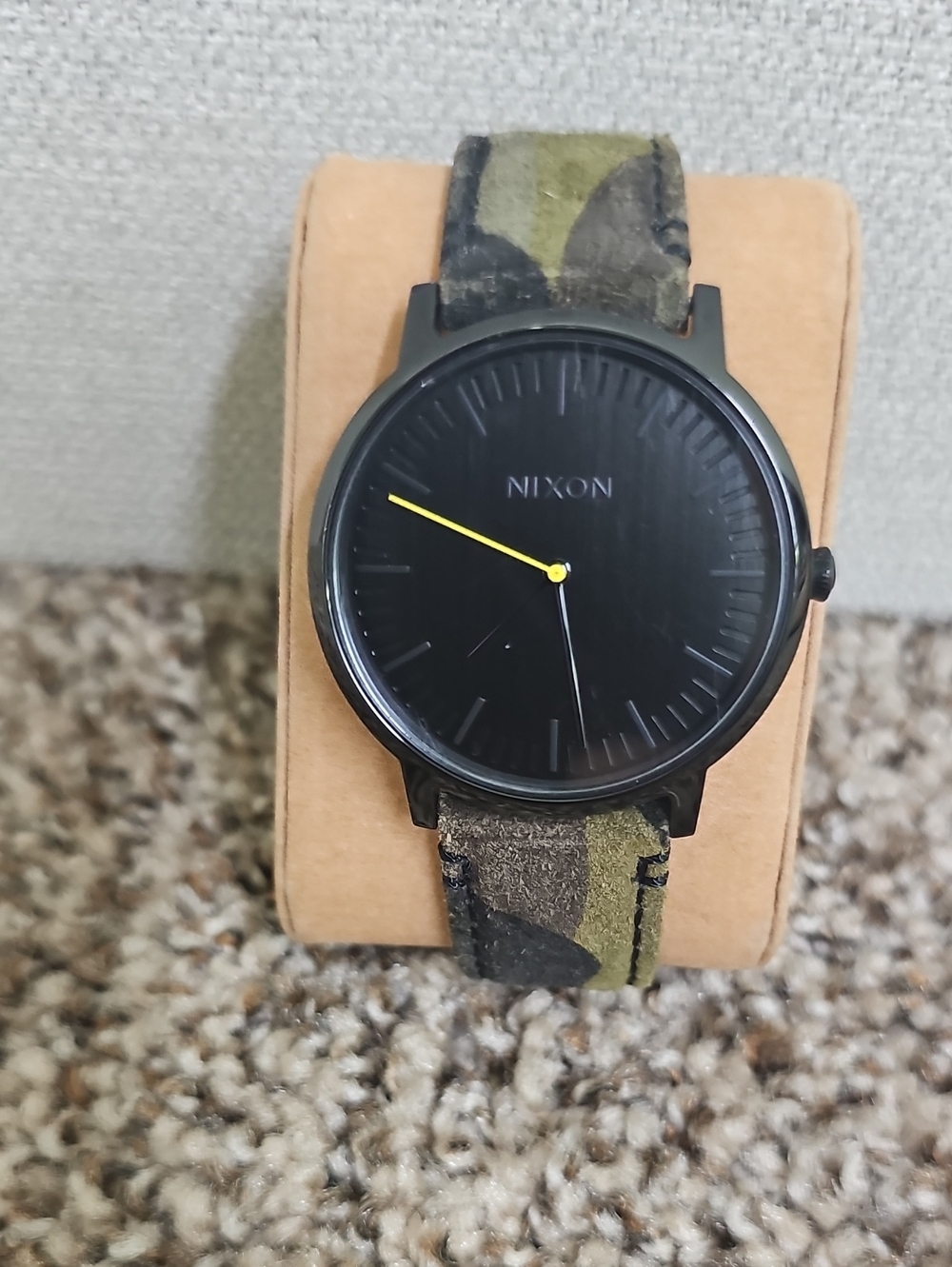 NIXON PORTER CAMO LEATHER BAND WATCH BFPM-07-223